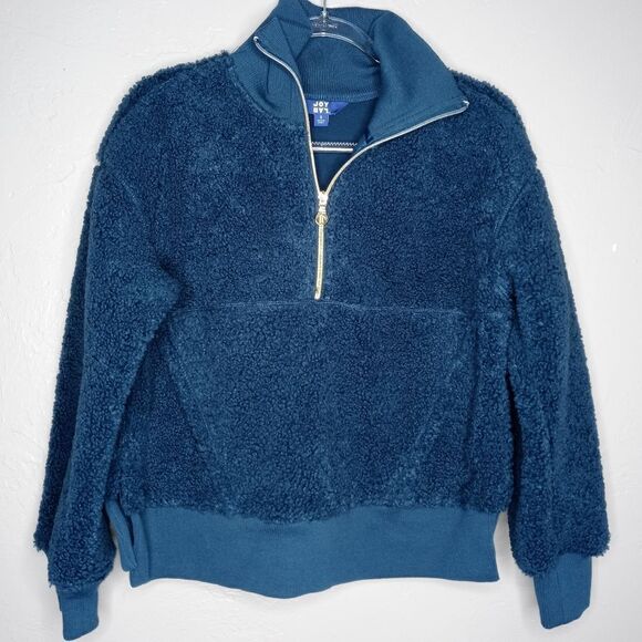 JoyLab Blue Sherpa Pullover Half Zip Jacket - Picture 2 of 8